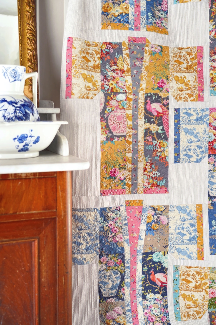 Tilda Patchwork Stoff Baumwolle - Chic Escape Peacock Tree Grey